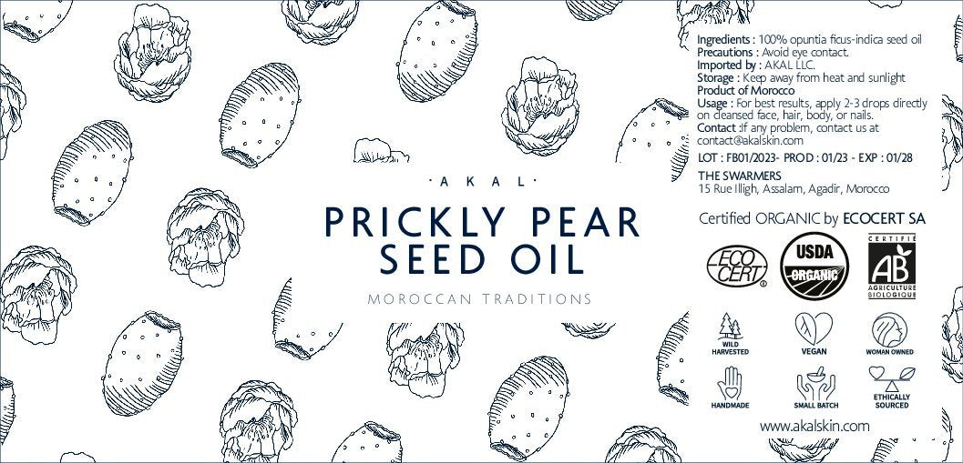 Prickly Pear Oil - Certified Organic, First Cold Pressed & Ethically Sourced - Akal Skin